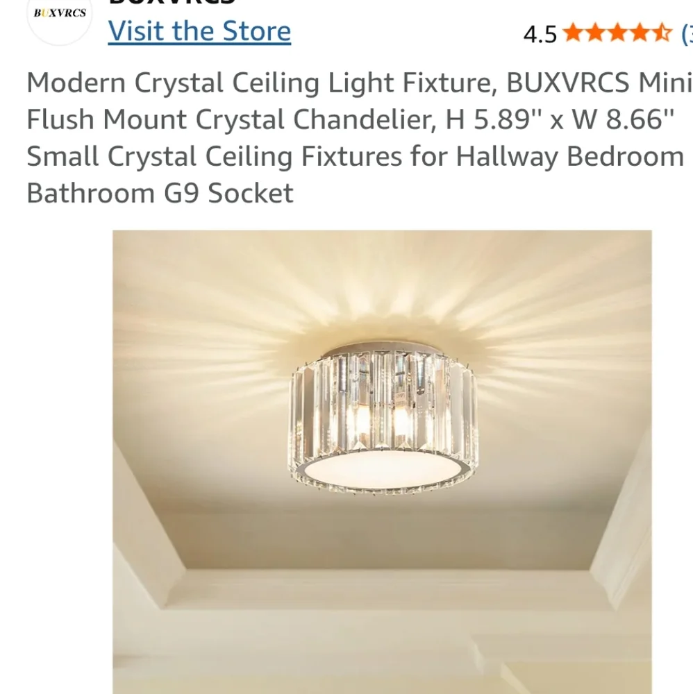 Crystal Ceiling Light Fixture New Measurments Provided In Pictures Super…